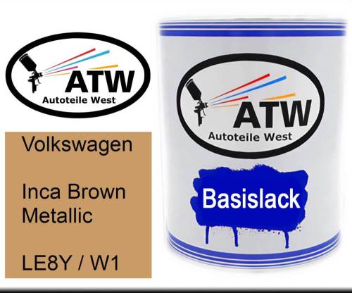 Volkswagen, Inca Brown Metallic, LE8Y / W1: 1L Lackdose, von ATW Autoteile West.